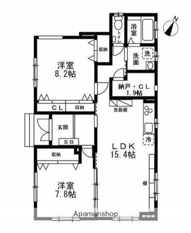 リフージョ一刻(2SLDK/1階)の間取り写真