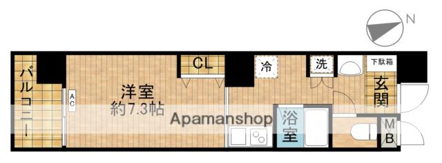 ベルグレードA(1K/7階)の間取り写真