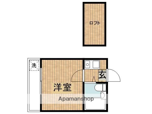 パレス王子B棟(1K/2階)の間取り写真