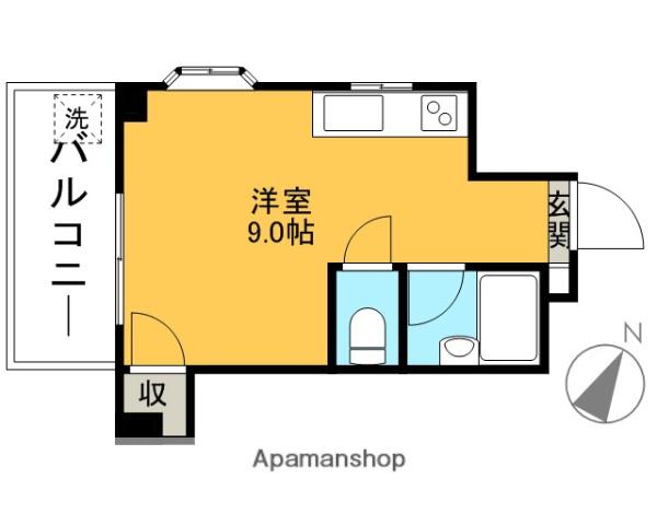 ハイツウエストヒル(ワンルーム/3階)の間取り写真