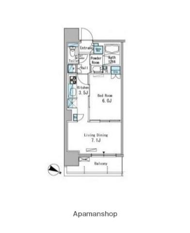 パークアクシス東十条(1LDK/2階)の間取り写真