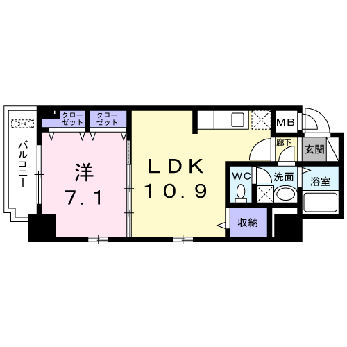コンフォート駒込(1LDK/2階)の間取り写真