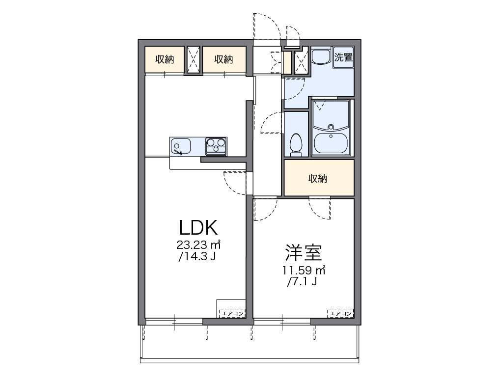 レオパレスアクアグレイス西尾久(1LDK/3階)の間取り写真