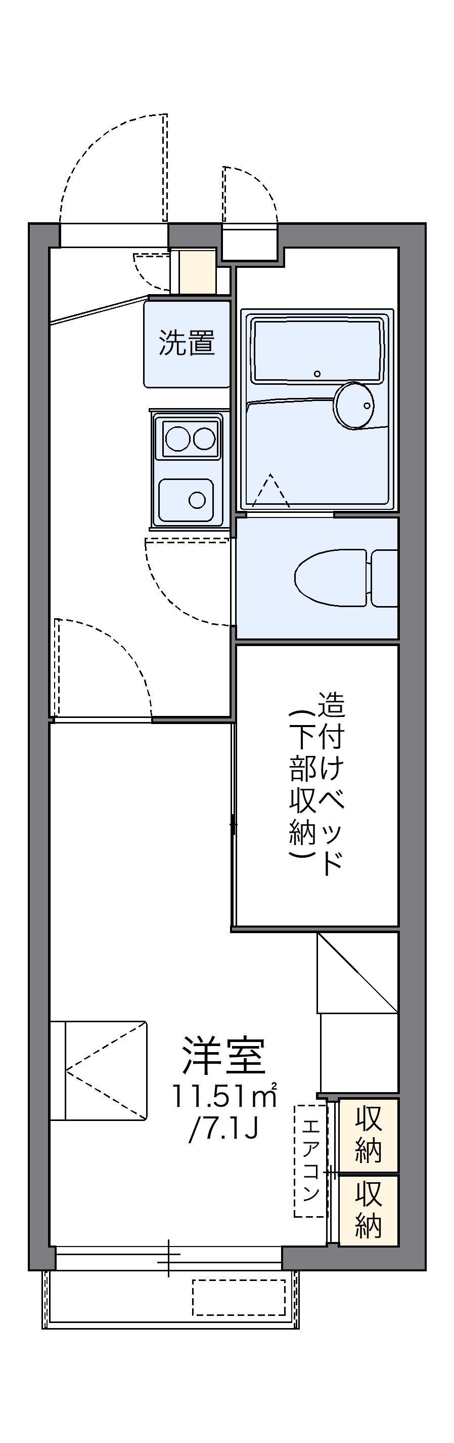 レオパレスフリージア(1K/2階)の間取り写真