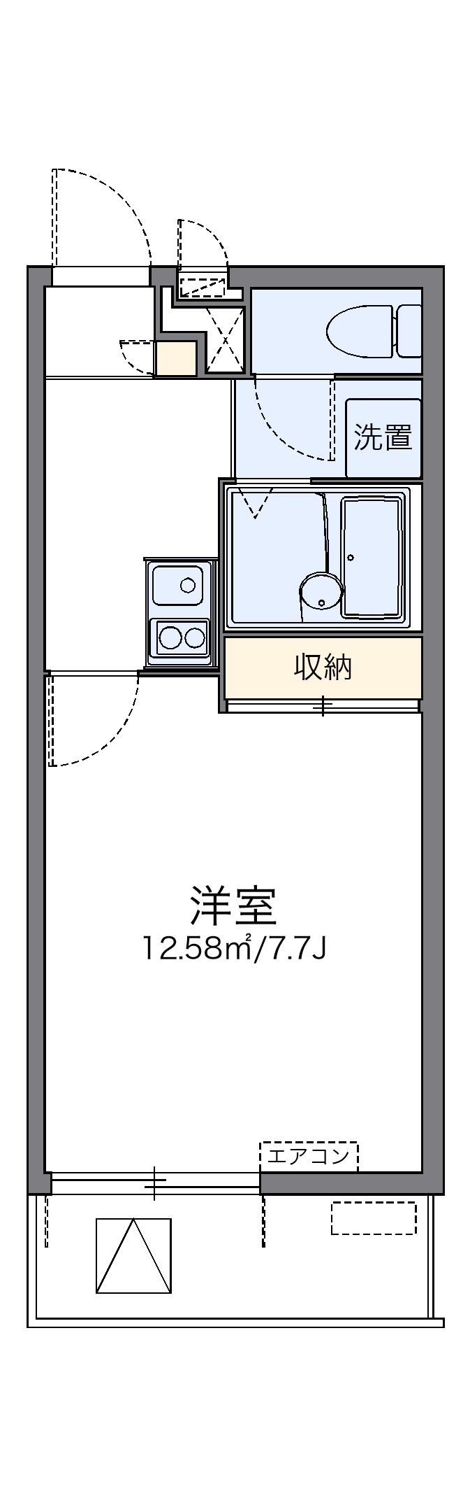 レオパレスグランディ朝日 3階階 間取り