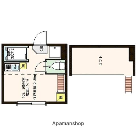 サヴォイ赤羽(ワンルーム/1階)の間取り写真