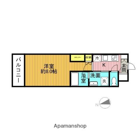 ベルシード綾瀬駅前(1K/5階)の間取り写真