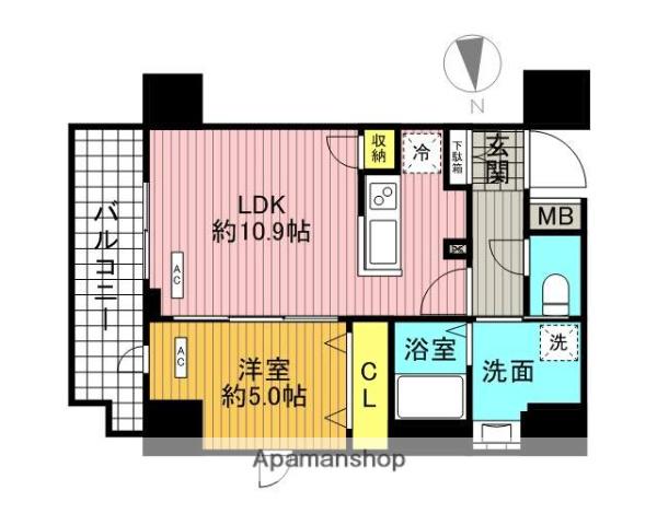 レジェンダリーガーデン赤羽イーストビュー(1LDK/5階)の間取り写真