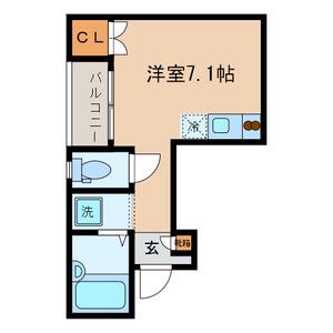 ジュウェル(ワンルーム/2階)の間取り写真