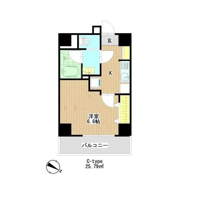 プレール・ドゥーク板橋本町Ⅲ(1K/4階)の間取り写真