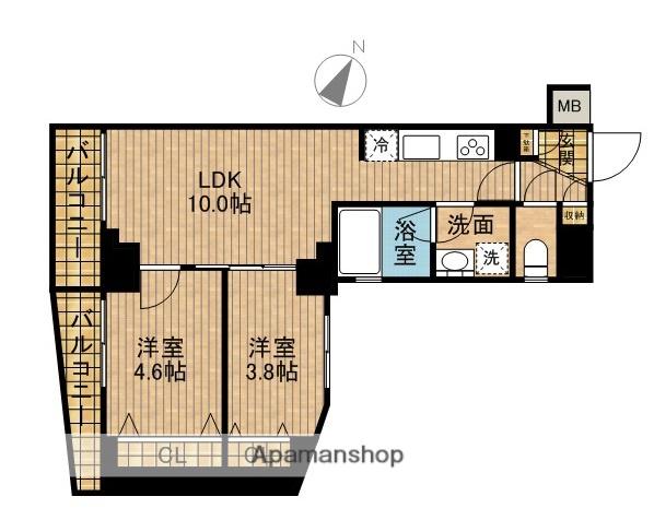 ティモーネ プレミアム東十条(2LDK/2階)の間取り写真