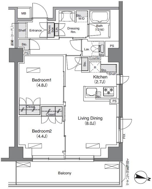 ソライエアイル練馬北町(2LDK/3階)の間取り写真