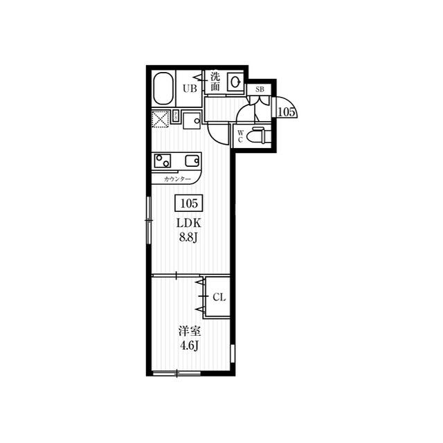 ミハス東武練馬(1LDK/1階)の間取り写真
