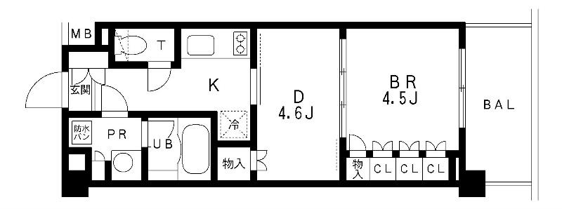 レジディア池袋(2K/2階)の間取り写真