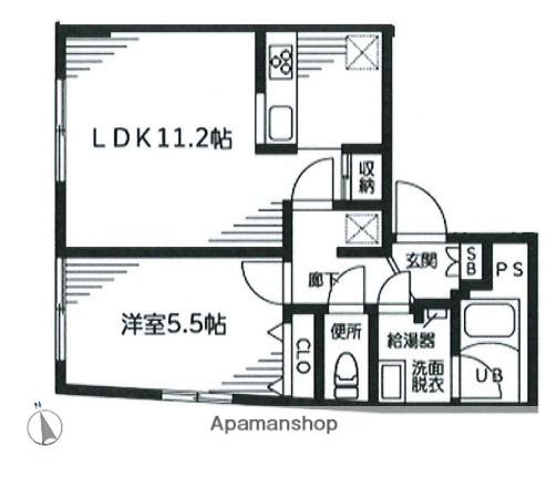 ラフィーネ音羽(1LDK/4階)の間取り写真