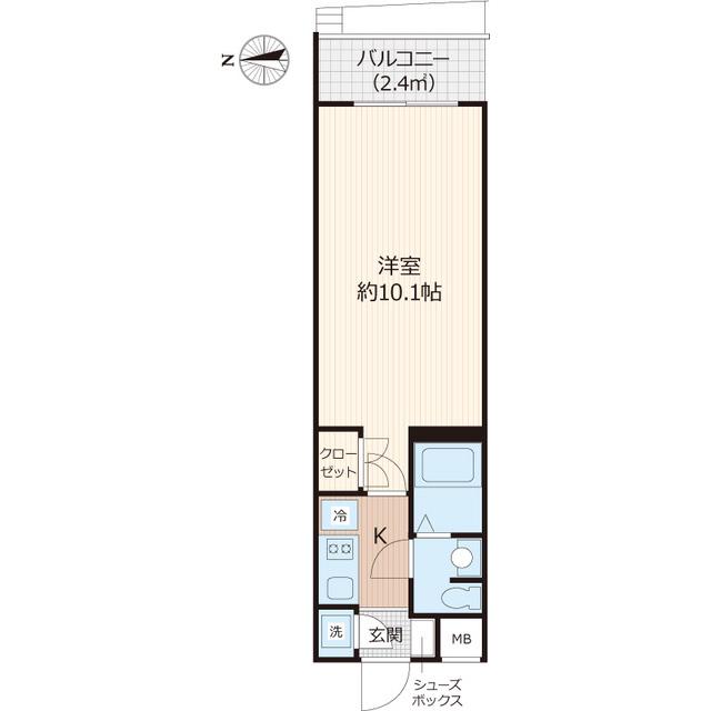 BEVERLY HOMES 赤塚公園Ⅱ(1K/4階)の間取り写真