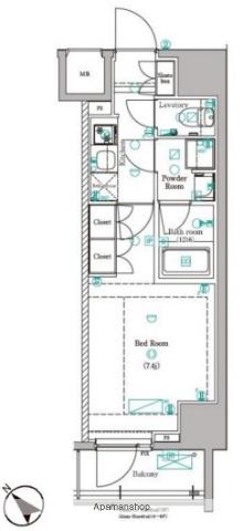 DIPS赤羽RESIDENCE(1K/11階)の間取り写真