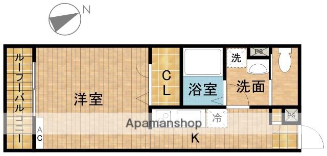 クレスト十条 B棟(1K/3階)の間取り写真