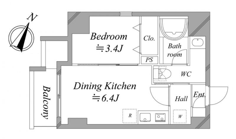 レジディア板橋本町プレイス(1DK/5階)の間取り写真