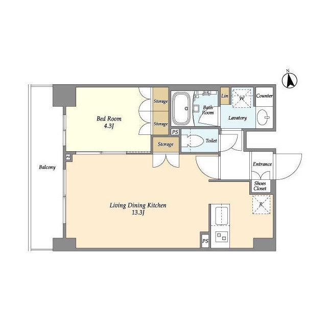 ORSUS梅島(1LDK/6階)の間取り写真