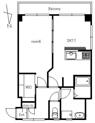 グリーンコーポ高島(1DK/4階)の間取り写真