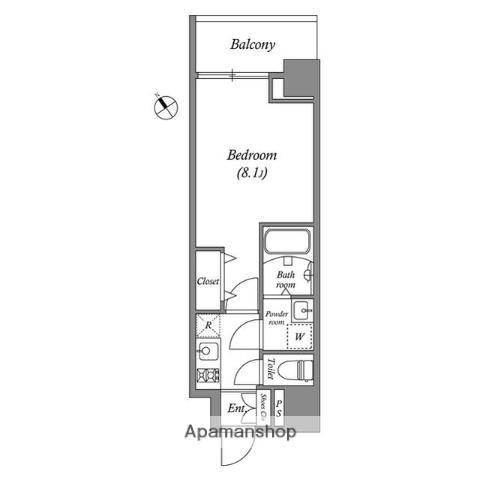 GRANPASEO田端C(1K/4階)の間取り写真