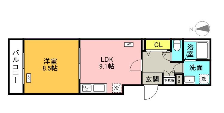 GRAN PASEO文京小日向(1LDK/4階)の間取り写真