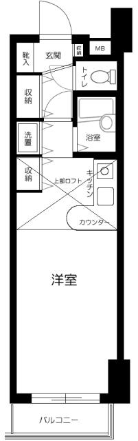 ゾンネンハイム武蔵関(ワンルーム/5階)の間取り写真