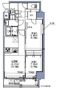 S-RESIDENCE尾久AZURE(2LDK/8階)の間取り写真