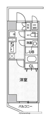 LUNIQ高島平(1K/7階)の間取り写真