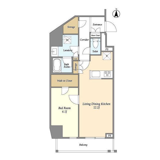 グランカーサ三ノ輪Ⅳ(1LDK/13階)の間取り写真