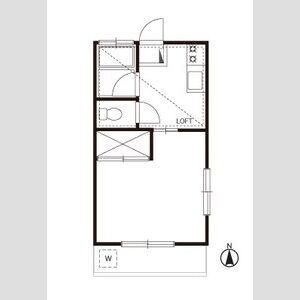 ムーンロータス(1K/2階)の間取り写真
