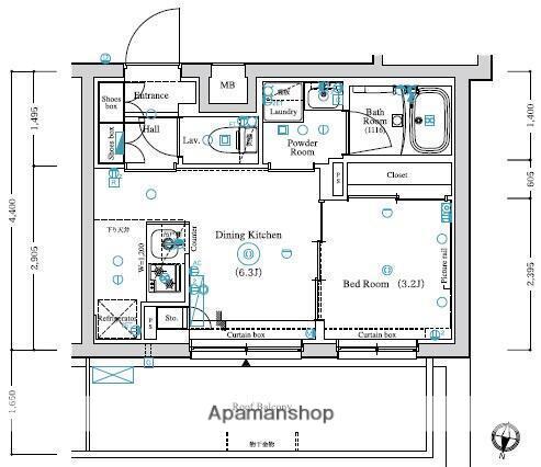 LUMEED赤羽ノース(1DK/5階)の間取り写真