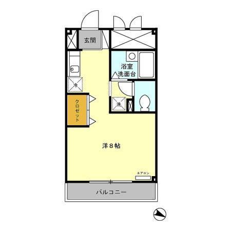 プリムローズ(ワンルーム/2階)の間取り写真