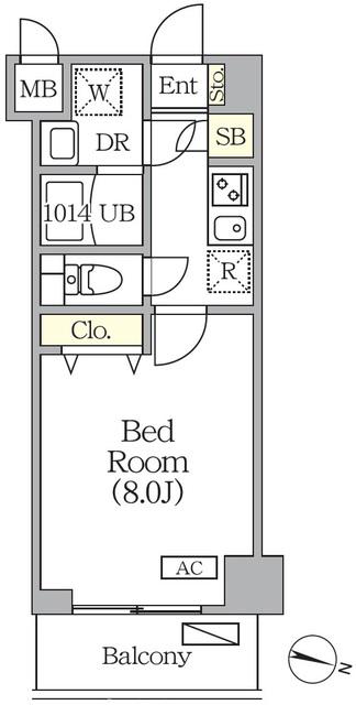 ORSUS志村坂上(1K/5階)の間取り写真