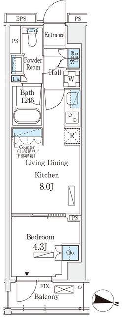 ロイヤルパークス赤羽サウス(1LDK/2階)の間取り写真