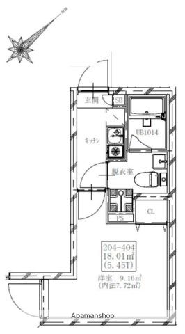 フラシア北赤羽(1K/3階)の間取り写真