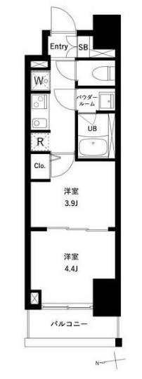 アーバンパーク綾瀬ウエスト(2K/2階)の間取り写真