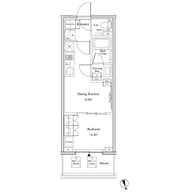 ザ・パークハビオ北千住(1DK/14階)の間取り写真