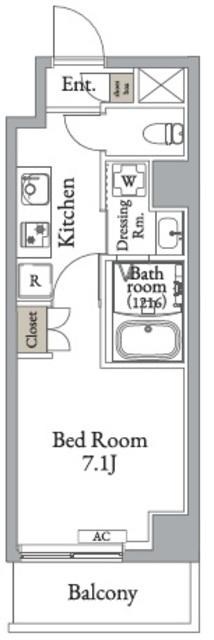 メトロステージ亀有(1K/5階)の間取り写真