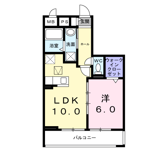 フォーリーフ クローバー(1LDK/1階)の間取り写真