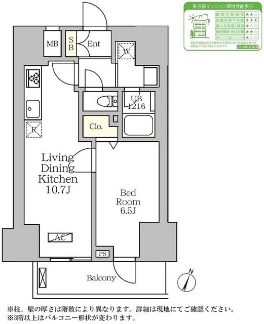 コートレジデンス南大塚(1LDK/7階)の間取り写真
