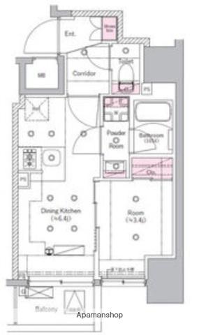 SYFORME ITABASHI Ⅲ(1DK/7階)の間取り写真