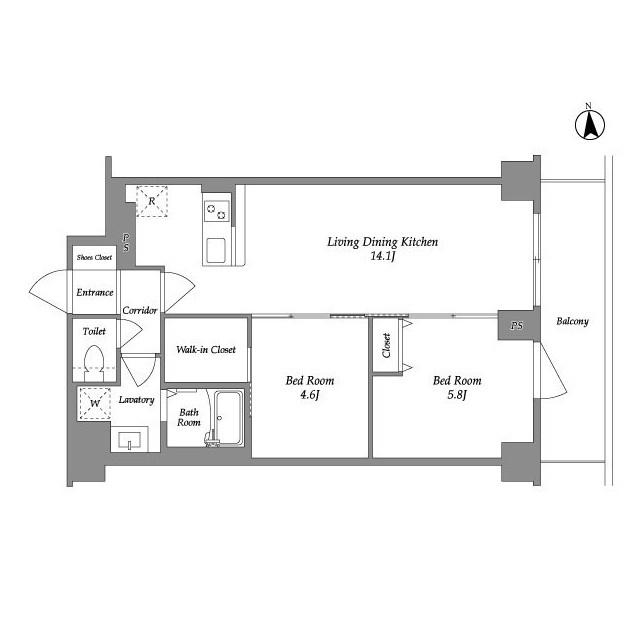 KDXレジデンス上板橋(2LDK/1階)の間取り写真