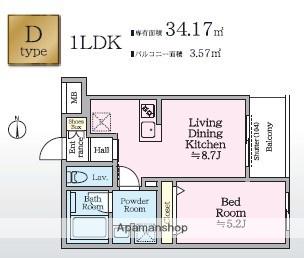 アイル グランデ赤羽(1LDK/3階)の間取り写真