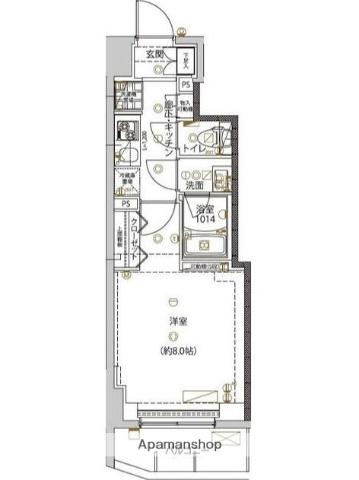 ユリカロゼ五反野Ⅲ(1K/4階)の間取り写真