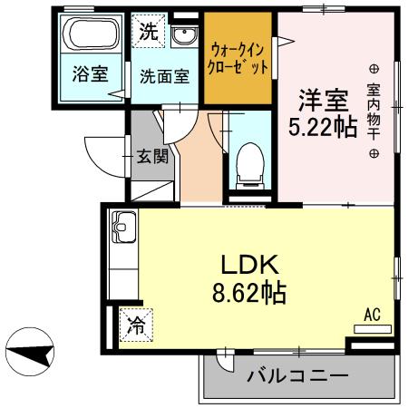 ラ ルーチェ(1LDK/2階)の間取り写真