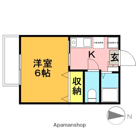 ヴィラ赤羽(1K/2階)の間取り写真