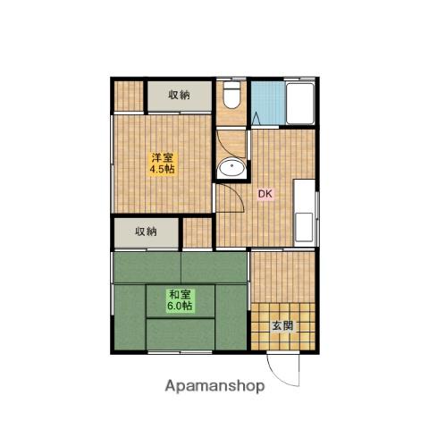 埼京線 十条駅(東京) 徒歩2分 2階建 築39年(2DK)の間取り写真