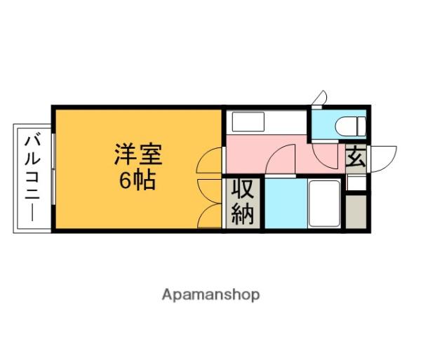 キャロットハウス(1K/1階)の間取り写真